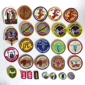 NEW VINTAGE BOY SCOUT BSA OKLAHOMA EMBROIDERED PATCH BADGE LOT OF 27